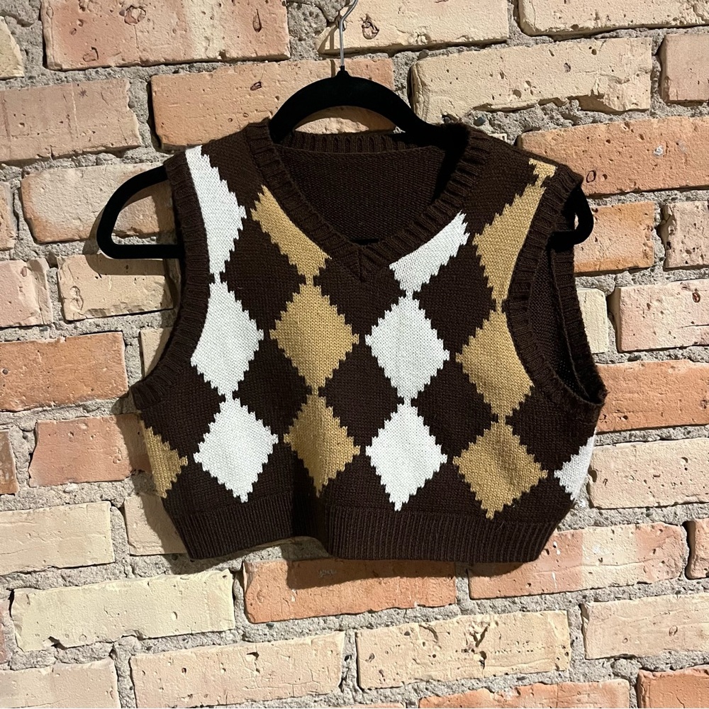 argyle sweater vest small